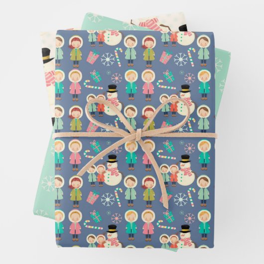 Kerstmenquapier 3 inpakpapier vel (In situ)