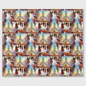 Kerstmensen gaan naar het Wereldbol van de kerk Cadeaupapier (Vlak)