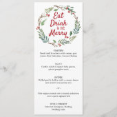 Kerstmenu 'Eet, drink en wees vrolijk' Menu (Voorkant)