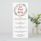 Kerstmenu 'Eet, drink en wees vrolijk' Menu (Staand voorkant)
