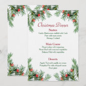 Kerstmenu Evergreen en Red Berries Menu (Voorkant / Achterkant)