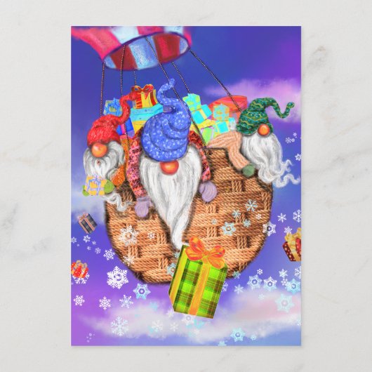 Kerstmenu Gnomen met ballon Gifts Menu (Achterkant)