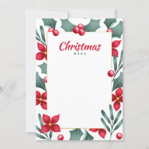 Kerstmenu kaart