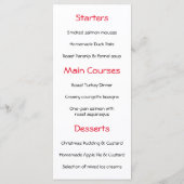 kerstmenu kerstmis menu (Achterkant)