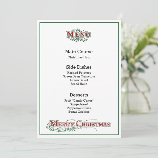 Kerstmenu Menu (Staand voorkant)