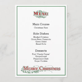Kerstmenu Menu