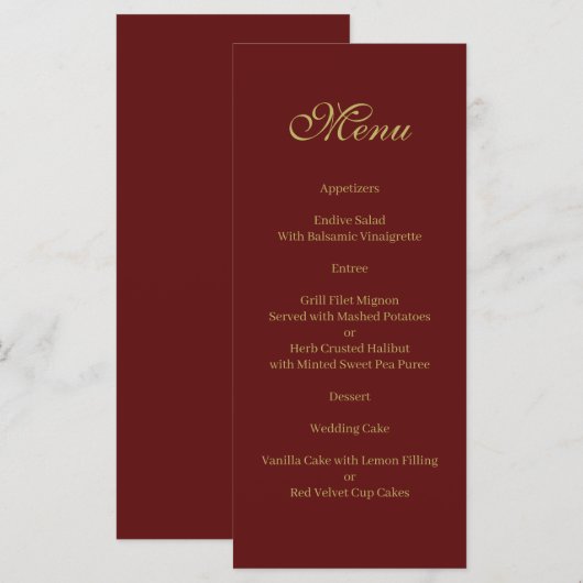 Kerstmenu Menu (Voorkant / Achterkant)