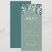 Kerstmenu met berijpte eucalyptus menu (Voorkant / Achterkant)