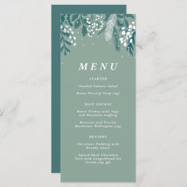 Kerstmenu met bevroren eucalyptus menu