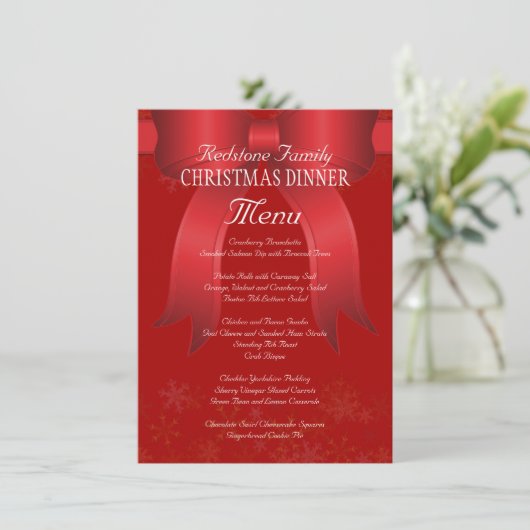kerstmenu met Big Red Bow-serie Menu (Staand voorkant)