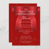 kerstmenu met Big Red Bow-serie Menu (Voorkant / Achterkant)