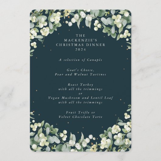 Kerstmenu met Sneeuwbes+Eucalyptus 4 gangen Menu (Voorkant)