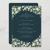 Kerstmenu met Sneeuwbes+Eucalyptus 4 gangen Menu (Voorkant / Achterkant)