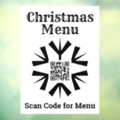 Kerstmenu Sneeuwvlok met QR-code Raamsticker (Vel 3)