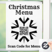 Kerstmenu Sneeuwvlok met QR-code Raamsticker (Huis)
