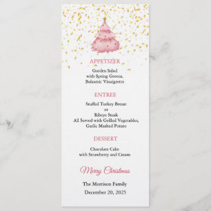 Kerstmenu uitnodiging, kerstdiner kaart