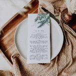 Kerstmenu's | Winter bruiloft Menu<br><div class="desc">Dit is een feestelijk vakantiemenu met een elegant lettertype en een prachtige waterverf groenblijvende tak. Bewerk alle bewoordingen en kleuren*. De enige kleuren die niet kunnen worden bewerkt, zijn de kleuren van de waterverf. // Voor overeenkomende design, zoek EIRA in de Sincerely By Nicole Zazzle winkel. * Als u van...</div>