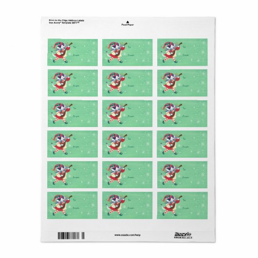Kerstmeowgical Jester Cat Sticker Gift Label (Full Sheet)
