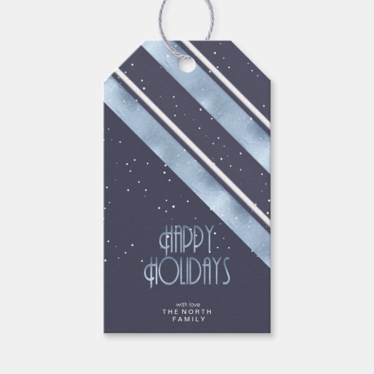 Kerstmerk Blauw ID862 Cadeaulabel (Voorkant)