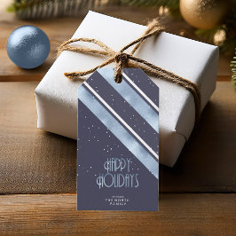 Kerstmerk Blauw ID862 Cadeaulabel