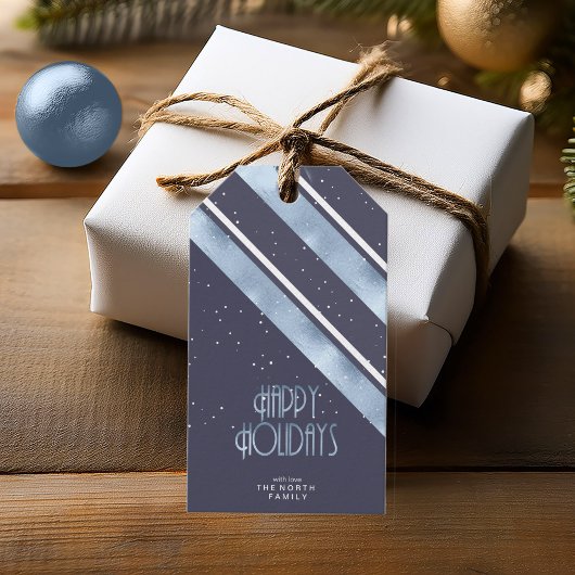 Kerstmerk Blauw ID862 Cadeaulabel