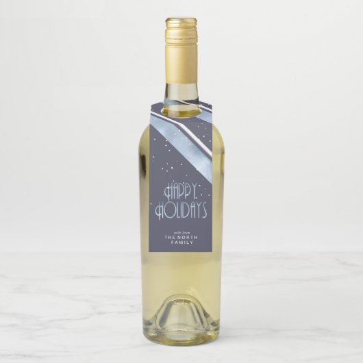 Kerstmerk Blauw ID862 Flessenhanger (Op fles)