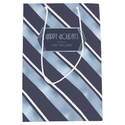 Kerstmerk Blauw ID862 Medium Cadeauzakje (Voorkant)