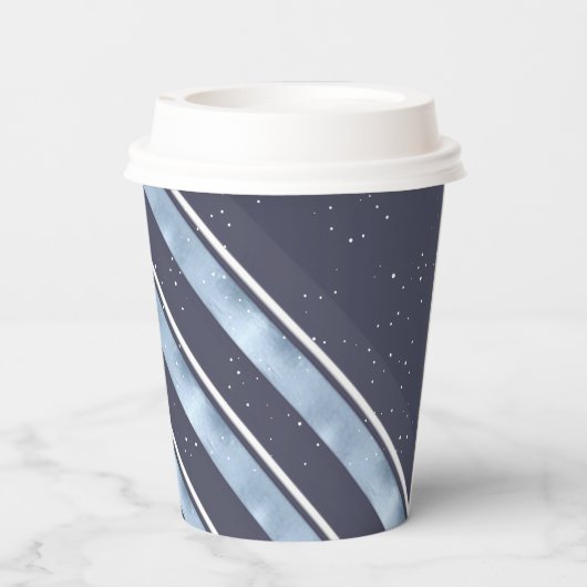 Kerstmerk Blauw/Wit ID862 Papieren Bekers (Achterkant)