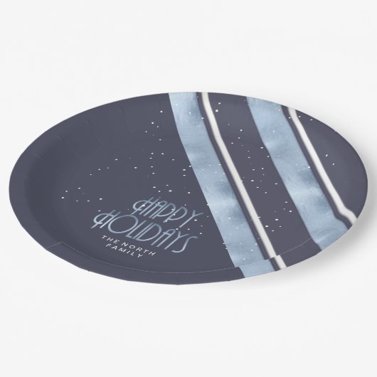 Kerstmerk Blauw/Wit ID862 Papieren Bordje (Gekanteld)