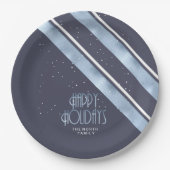 Kerstmerk Blauw/Wit ID862 Papieren Bordje (Voorkant)