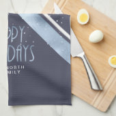 Kerstmerk Blauw/Wit ID862 Theedoek (Quarter Fold)