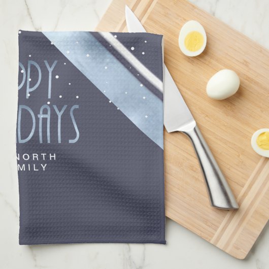 Kerstmerk Blauw/Wit ID862 Theedoek (Quarter Fold)