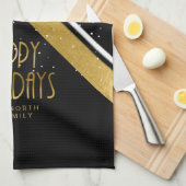 Kerstmerk Gold/zwart ID862 Theedoek (Quarter Fold)