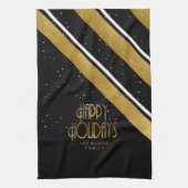 Kerstmerk Gold/zwart ID862 Theedoek (Verticaal)