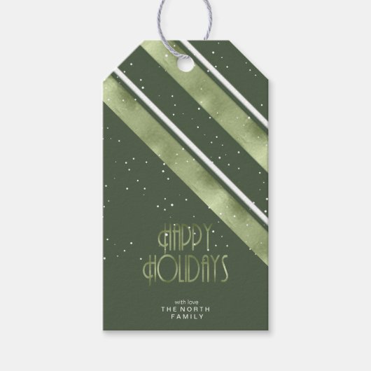 Kerstmerk groen/wit ID862 Cadeaulabel (Voorkant)