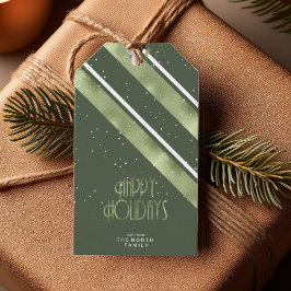 Kerstmerk groen/wit ID862 Cadeaulabel