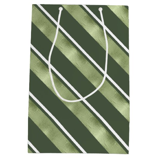 Kerstmerk groen/wit ID862 Medium Cadeauzakje (Achterkant)