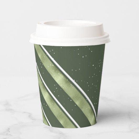 Kerstmerk groen/wit ID862 Papieren Bekers (Achterkant)