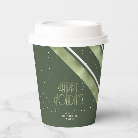 Kerstmerk groen/wit ID862 Papieren Bekers (Voorkant)