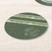 Kerstmerk groen/wit ID862 Ronde Kartonnen Onderzetter (Gebogen)