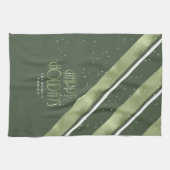 Kerstmerk groen/wit ID862 Theedoek (Horizontaal)