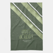 Kerstmerk groen/wit ID862 Theedoek (Verticaal)