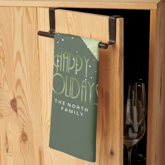 Kerstmerk groen/wit ID862 Theedoek (Derde Gevouwen)