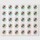 Kerstmermaid Shells Persoonlijke naam Cadeaupapier (Vlak)