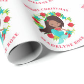 Kerstmermaid Shells Persoonlijke naam Cadeaupapier (Rol Hoek)