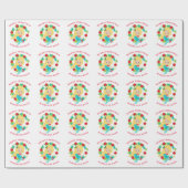 Kerstmermaid Shells Persoonlijke naam Cadeaupapier (Vlak)