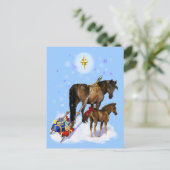 Kerstmerrie en Baby Briefkaart (Staand voorkant)