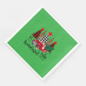 Kerstmessen "Wonderful Time"-ontwerp Servet (Hoek)