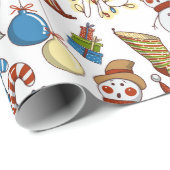 Kerstmet Cartoon Icons | FEESTDAGEN Cadeaupapier (Rol Hoek)