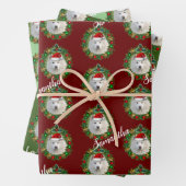 Kerstmet gepersonaliseerde inpakbladen inpakpapier vel (In situ)